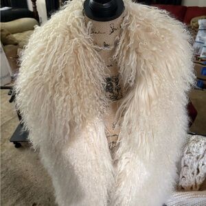 Long Curly Mongolian Lamb Vest